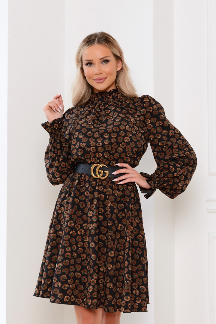 Фото товара 22412, платье на резинке с принтом леопард