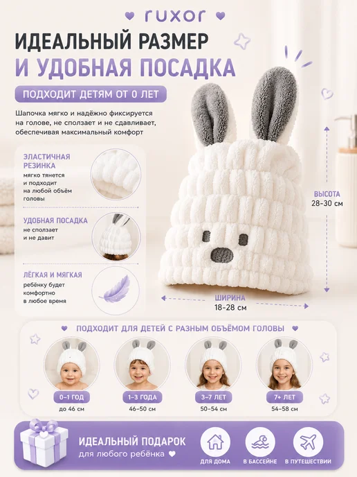 Фото товара 25812, детская шапочка для сушки волос